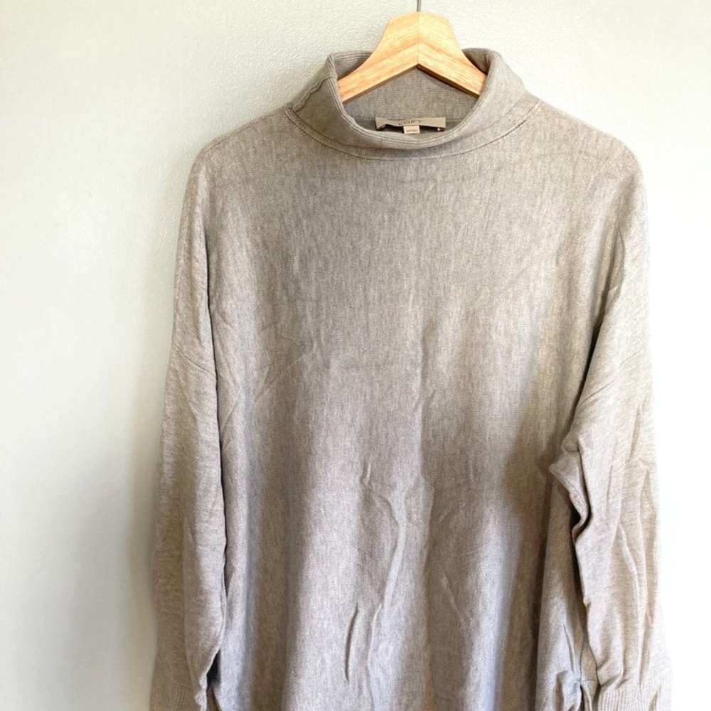 Soft Grey Mock Turtleneck Sweater